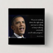 Präsident Obama und Zitat "Make Progress" Button (Vorderseite)