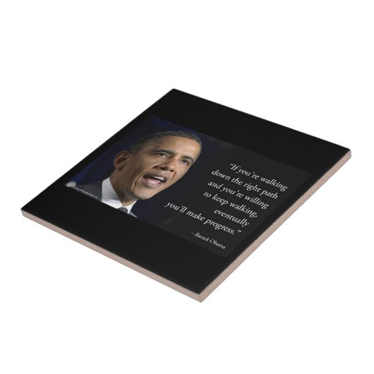 Präsident Obama und Zitat "Make Progress" Fliese (Seite)