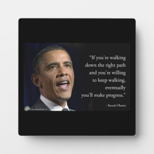 Präsident Obama und Zitat "Make Progress" Fotoplatte