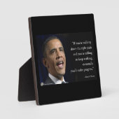 Präsident Obama und Zitat "Make Progress" Fotoplatte (Vorderseite)