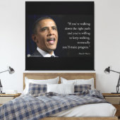 Präsident Obama und Zitat "Make Progress" Leinwanddruck (Insitu (Schlafzimmer))