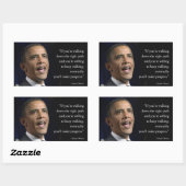 Präsident Obama und Zitat "Make Progress" Rechteckiger Aufkleber (Blatt)