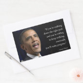Präsident Obama und Zitat "Make Progress" Rechteckiger Aufkleber (Umschlag)
