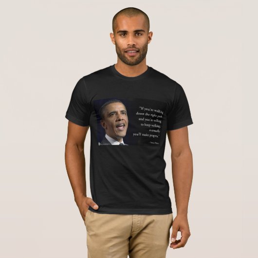 Präsident Obama und Zitat "Make Progress" T-Shirt (Vorne ganz)