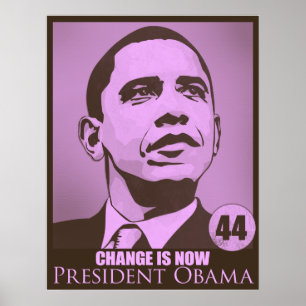 Präsident Obama, Veränderung ist jetzt rosa Poster