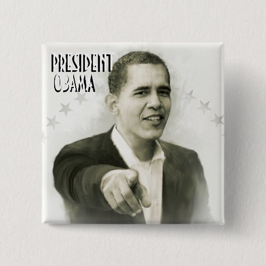 Präsident Obama Vintage Button (Vorderseite)