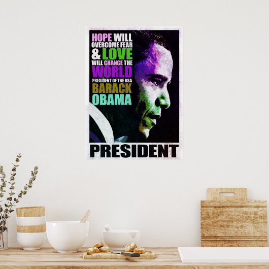 Präsident Obama VIntage Poster (Küche)