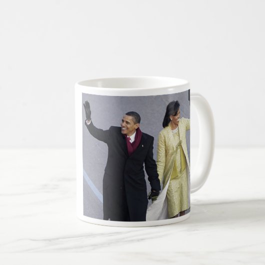 Präsident Obama WALK AUF PENNSYLVANIA-Allee Kaffeetasse (VorderseiteRechts)