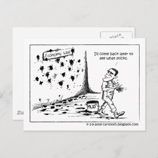 Präsident Obama wirft Mud Postkarte (Vorne/Hinten)