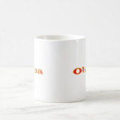 Präsident Obamas Name In Burning Orange mit Blau Kaffeetasse (Mittel)