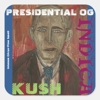 PRÄSIDENT OG KUSH QUADRATISCHER AUFKLEBER