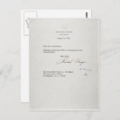 Präsident Richard M. Nixon Resignationsschreiben Postkarte (Vorne/Hinten)
