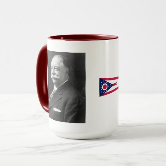 Präsident Taft Portrait u. Tatsachen-Tasse Tasse (Vorderseite Links)