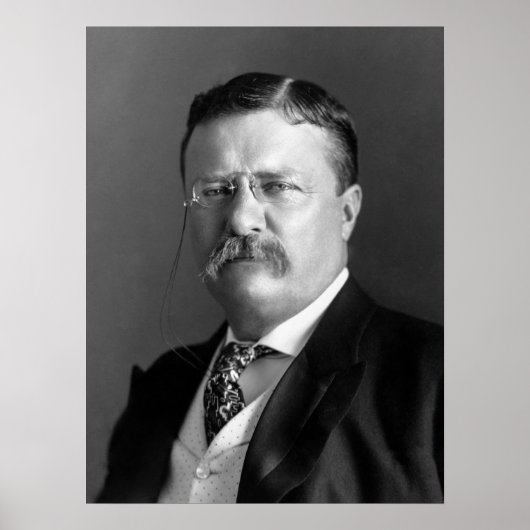 Präsident Theodore Roosevelt Black & White Poster (Vorne)