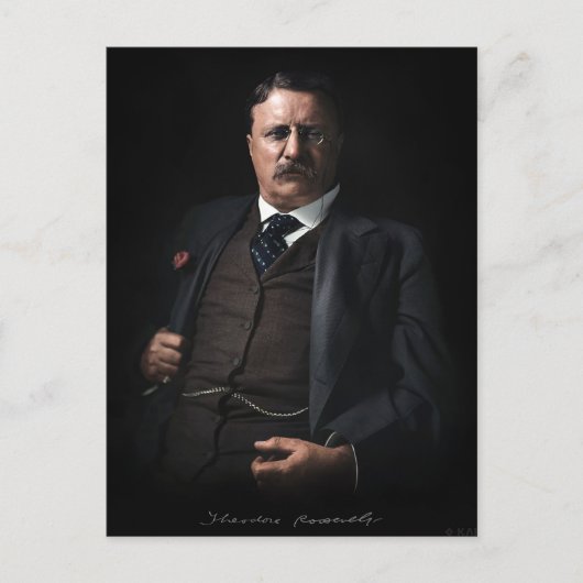 Präsident Theodore Roosevelt Postkarte (Vorderseite)