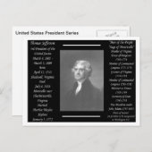 Präsident Thomas Jefferson Postkarte (Vorne/Hinten)