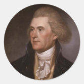 Präsident Thomas Jefferson Runder Aufkleber (Vorderseite)