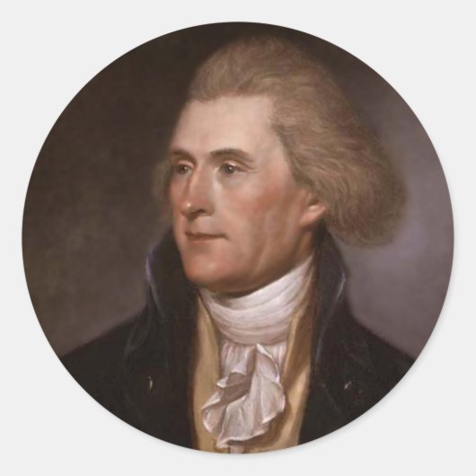 Präsident Thomas Jefferson Runder Aufkleber (Vorderseite)