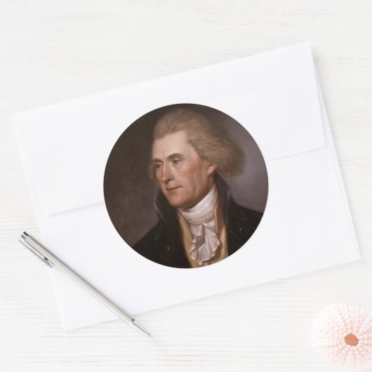 Präsident Thomas Jefferson Runder Aufkleber (Umschlag)