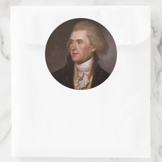Präsident Thomas Jefferson Runder Aufkleber (Tasche)