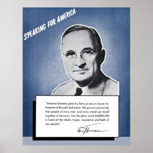 Präsident Truman -- Sprechen für Amerika Poster