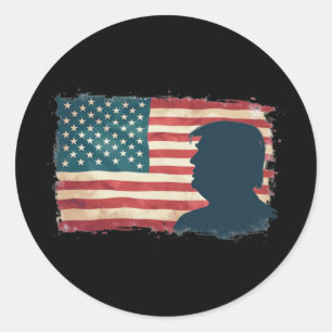 Präsident Trump 2024 Amerikanische Patriot-Demokra Runder Aufkleber