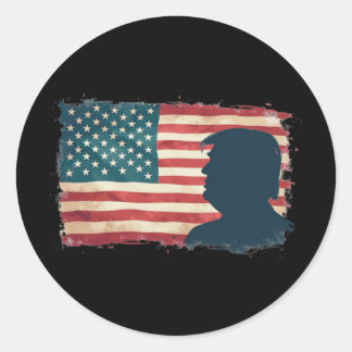 Präsident Trump 2024 Amerikanische Patriot-Demokra Runder Aufkleber