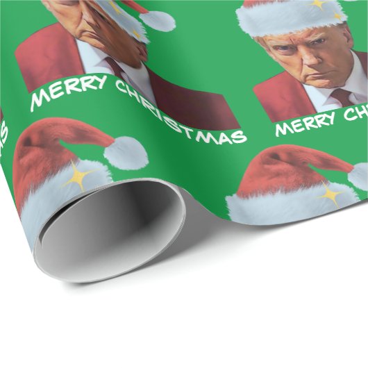 Präsident Trump 2024 erschossen Tasse Frohe Weihna Geschenkpapier (Rolleneckpunkt)