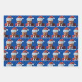 Präsident Trump 2024 erschossen Tasse Frohe Weihna Geschenkpapier Set (Vorderseite 3)