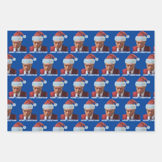 Präsident Trump 2024 erschossen Tasse Frohe Weihna Geschenkpapier Set (Vorderseite 3)