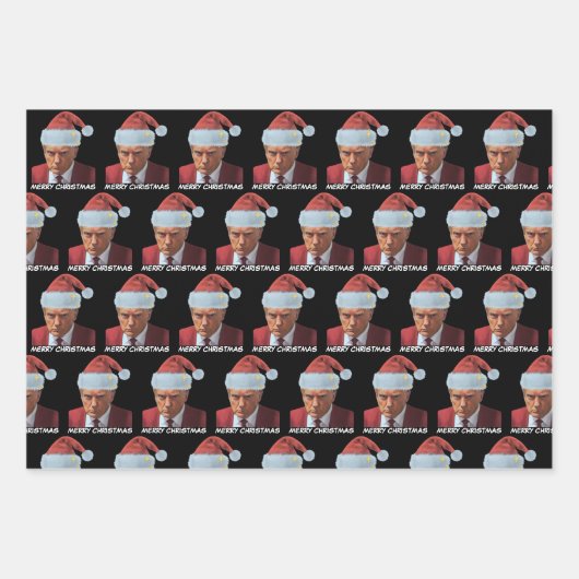 Präsident Trump 2024 erschossen Tasse Frohe Weihna Geschenkpapier Set (Vorderseite 2)