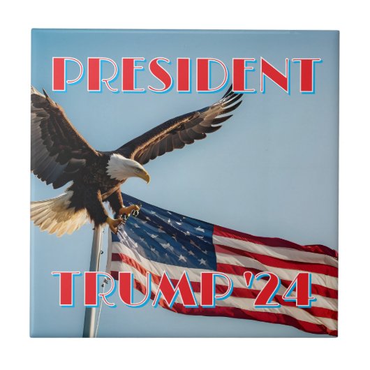 PRÄSIDENT TRUMP 2024 FLIESE (Vorderseite)