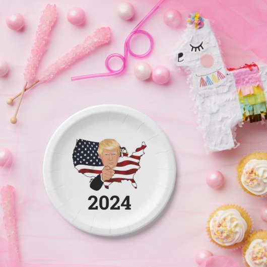 Präsident Trump 2024 Party Teller. Papierteller (Party)