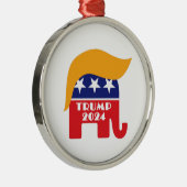 Präsident Trump 2024 republikanisches Elefantenhaa Ornament Aus Metall (Rechts)