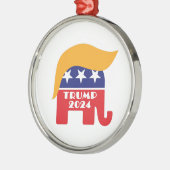 Präsident Trump 2024 republikanisches Elefantenhaa Ornament Aus Metall (Links)