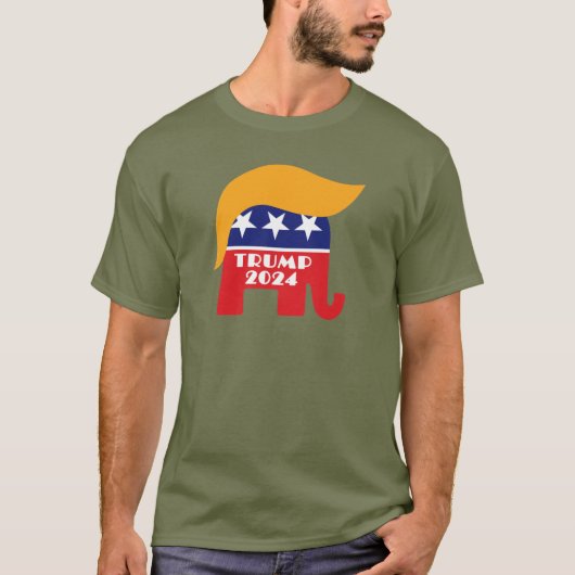Präsident Trump 2024 republikanisches Elefantenhaa T-Shirt (Vorderseite)