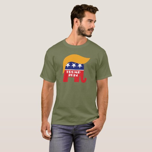 Präsident Trump 2024 republikanisches Elefantenhaa T-Shirt (Vorne ganz)