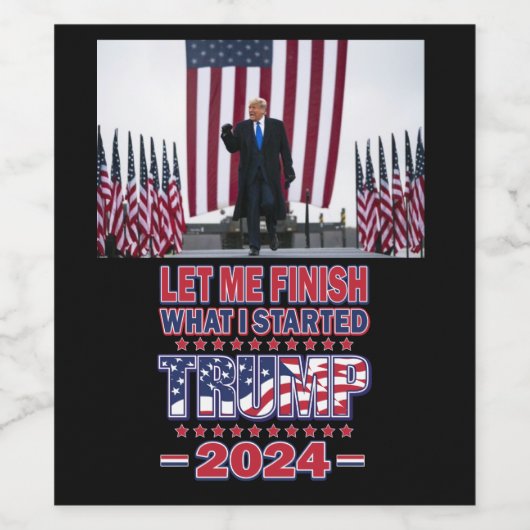 Präsident Trump 2024 Weinetikett (Einzelnes Label)
