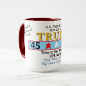 Präsident Trump 45 47 Geometrische Sterne Tasse (Vorderseite Links)