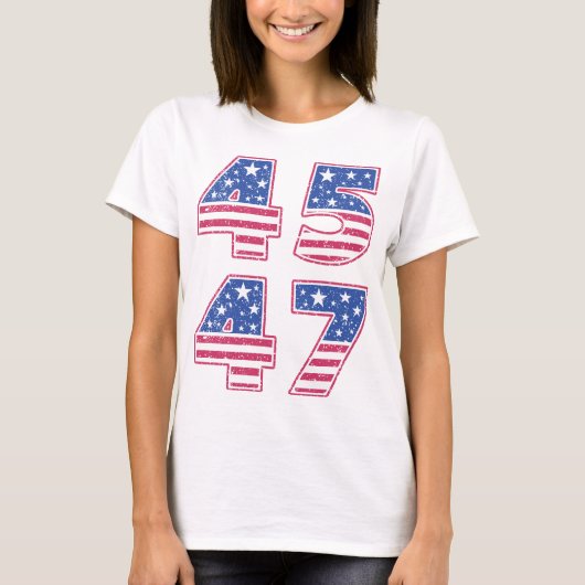 Präsident Trump 45 47 Red White Blue T - Shirt (Vorderseite)