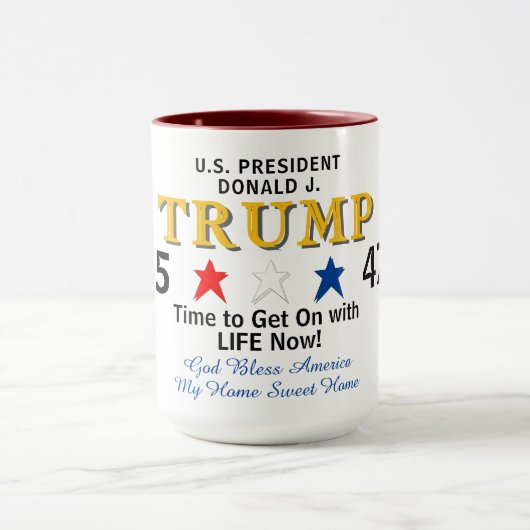 Präsident Trump 45 47 Red White Blue Tasse (Zentrum)