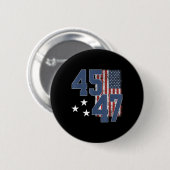 Präsident Trump 45 47 Vintage amerikanische Flagge Button (Vorne & Hinten)