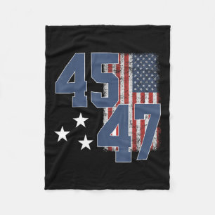 Präsident Trump 45 47 Vintage amerikanische Flagge Fleecedecke
