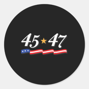 Präsident Trump 45 47 Zahlen als 45. und 47. Runder Aufkleber