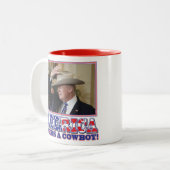 Präsident Trump American Cowboy Zweifarbige Tasse (Vorderseite Links)