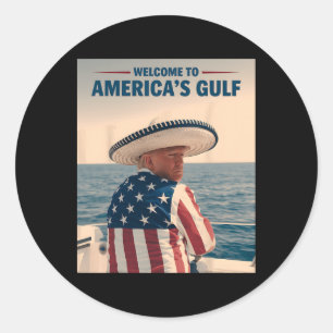 Präsident Trump Amerikas Golf-Mexiko Sombrero Ame Runder Aufkleber