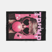Präsident Trump bläst Bubble Gum Lustiger Rosa Bla Fleecedecke (Vorderseite (Horizontal))