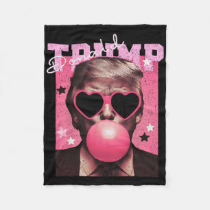 Präsident Trump bläst Bubble Gum Lustiger Rosa Bla Fleecedecke