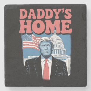 Präsident Trump Daddy's Home Nimm Amerika zurück Steinuntersetzer