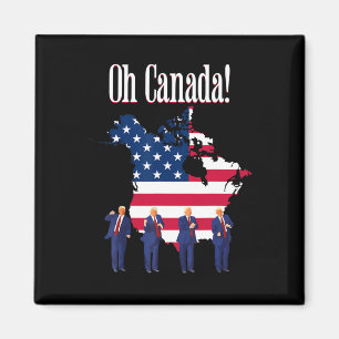 Präsident Trump Dance Oh Canada Map American Flag Magnet